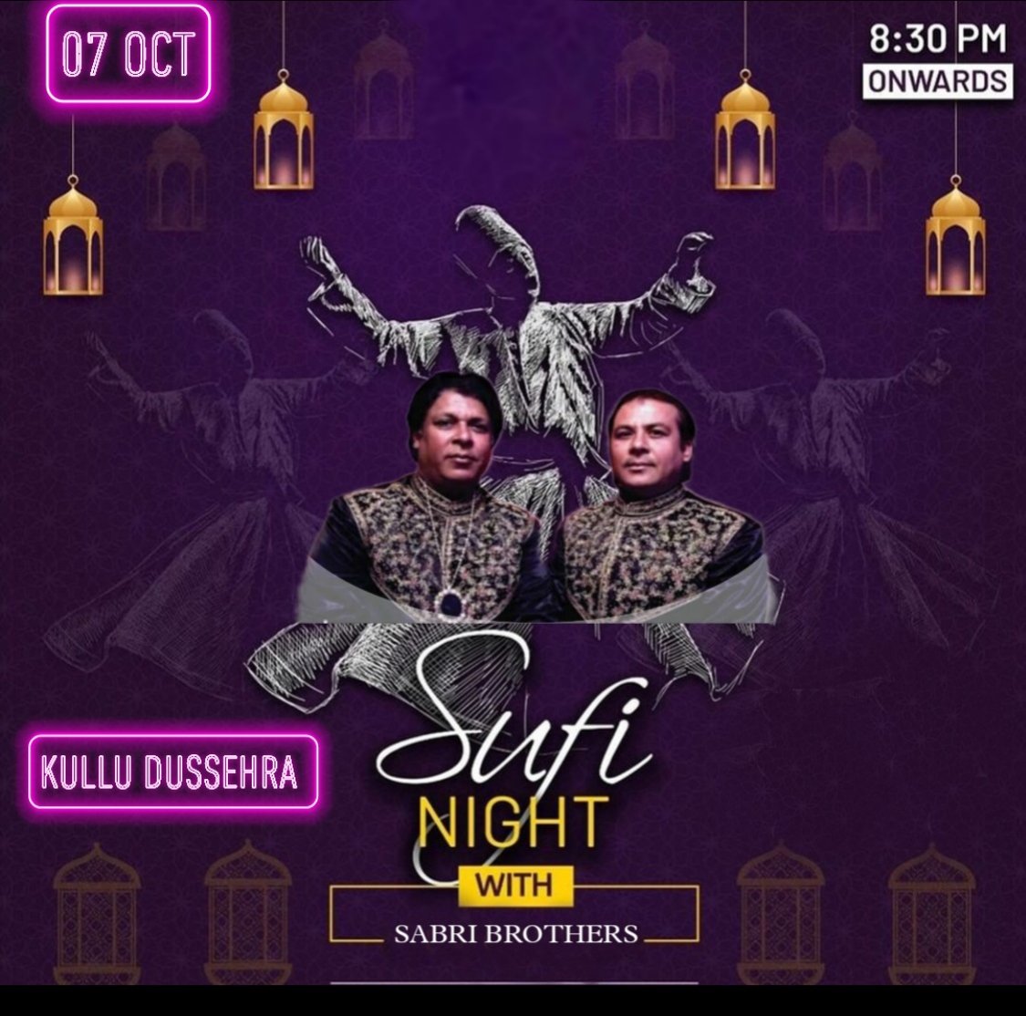 Sabribrothers4u's tweet photo. So excited For Tonight Performing At Kullu Dussehra With My Sufi Bollywood Band Need your love and blessings πβ€οΈ#AftabHashim #Sabribrothers #SufiNights #In #KulluManali #Festival #Kullu #Manali #HimachalPradesh #Bollywood #Singers #Explorepage #Sabribrothersindian #SufiMusic https://t.co/zlrR2yFkk9