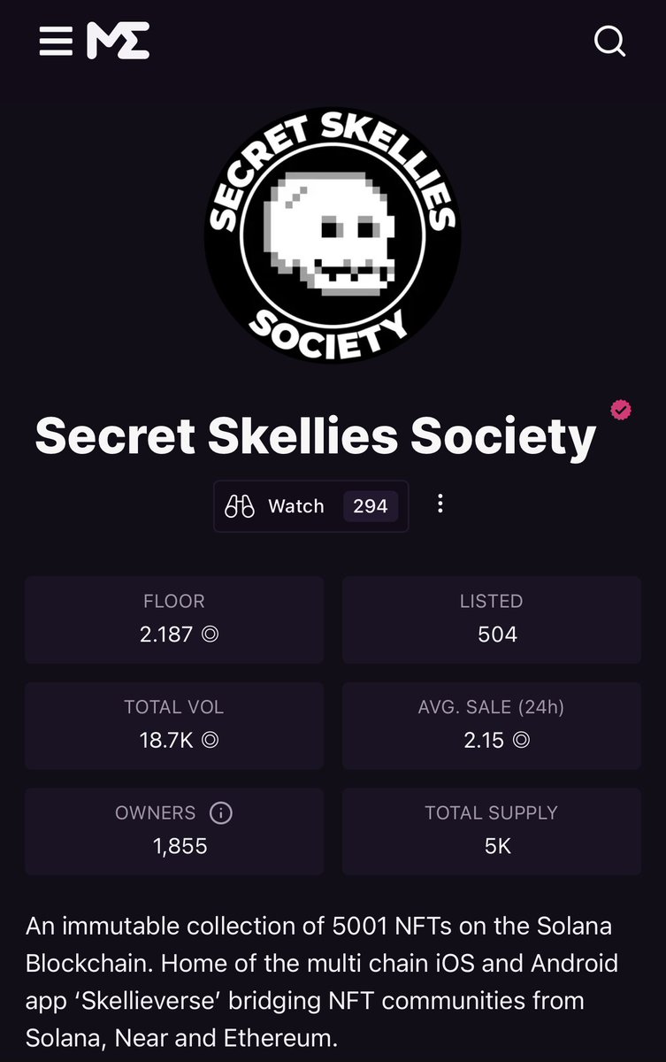 SecretSkellies's tweet photo. Gm,

🚨 We have had a badge added to our collection on @MagicEden 🚨

‘Authentic, significant, and in good standing’

A great update that gives users confidence when purchasing their Skellies 💀🔥⚰️

LFG 🔑 https://t.co/CMcRdbDbd7