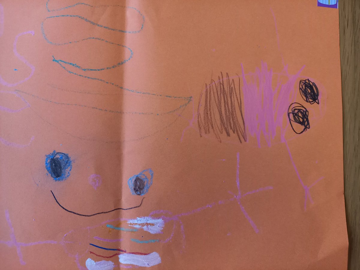Susie1987's tweet photo. @ourladyoflourd1 R from Reception's favourite book at the moment is Hot Dog. R drew a lovely picture of Hot Dog and his new owner Flo. Flo is her favourite character because she saves Hot Dog from being eaten... using ice cream! #HomeworkChallenges Task 1 https://t.co/apiCJIQ5X6