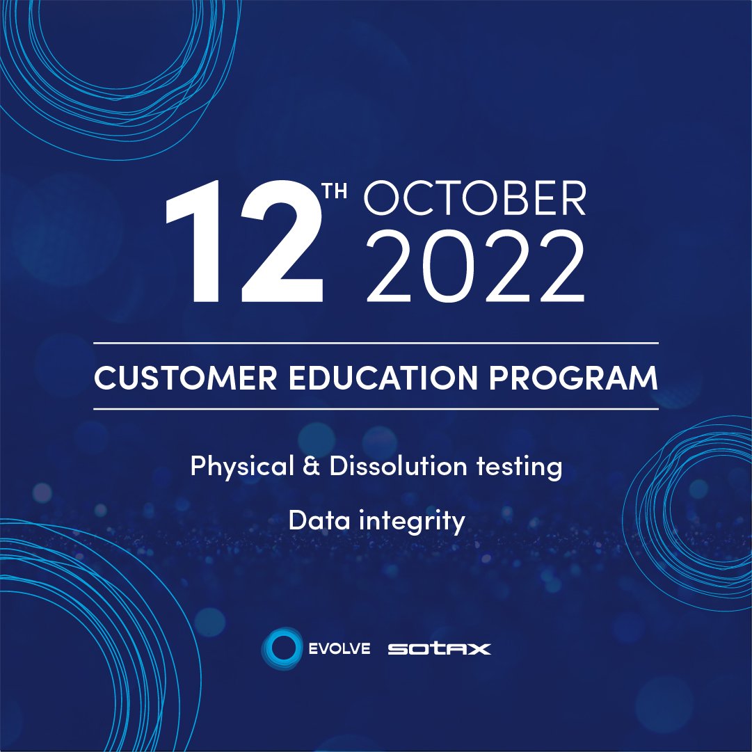 evolve_science's tweet photo. The next event in Evolve's Customer Educational Program series is being organised with Sotax. 
It will be held on October 12, bringing together key players, regulators and end-users within the pharmaceutical industry in Malta. https://t.co/opFuZudx7E