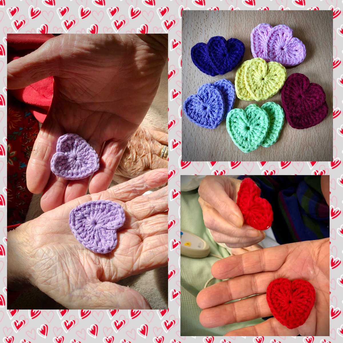Pairs of crochet love hearts, one for the patient to keep in hospital, and one for their loved one to take home. Being in hospital can be isolating so here is one way to maintain connection with friends and family❤️🧡💛💚💙💜 <a href="/LPTnhs/">Leicestershire Partnership NHS Trust</a> <a href="/LPT_Activities/">LPT Meaningful Activities</a> <a href="/CHSInpatientLPT/">CHS Inpatient Wards</a>