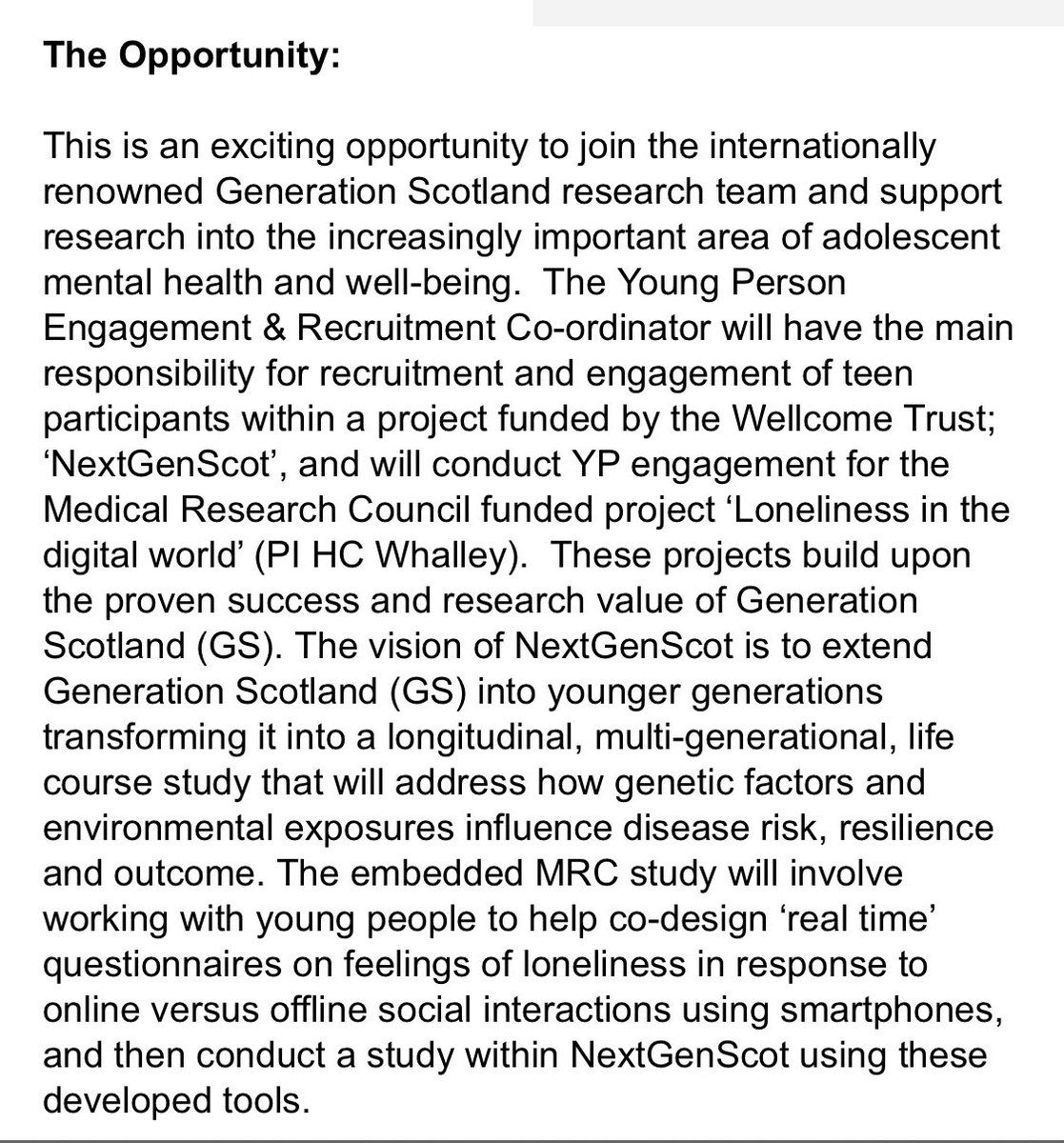 Alex Kwong (@asfkwong) on Twitter photo We’re hiring a young persons engagement officer and recruiter to work on the next generation of <a href="/genscot/">Generation Scotland</a> data. The role will help collect EMA data in adolescents + you get to be based in beautiful Edinburgh 🏴🔝 We’re hiring a young persons engagement officer and recruiter to work on the next generation of <a href="/genscot/">Generation Scotland</a> data. The role will help collect EMA data in adolescents + you get to be based in beautiful Edinburgh 🏴🔝