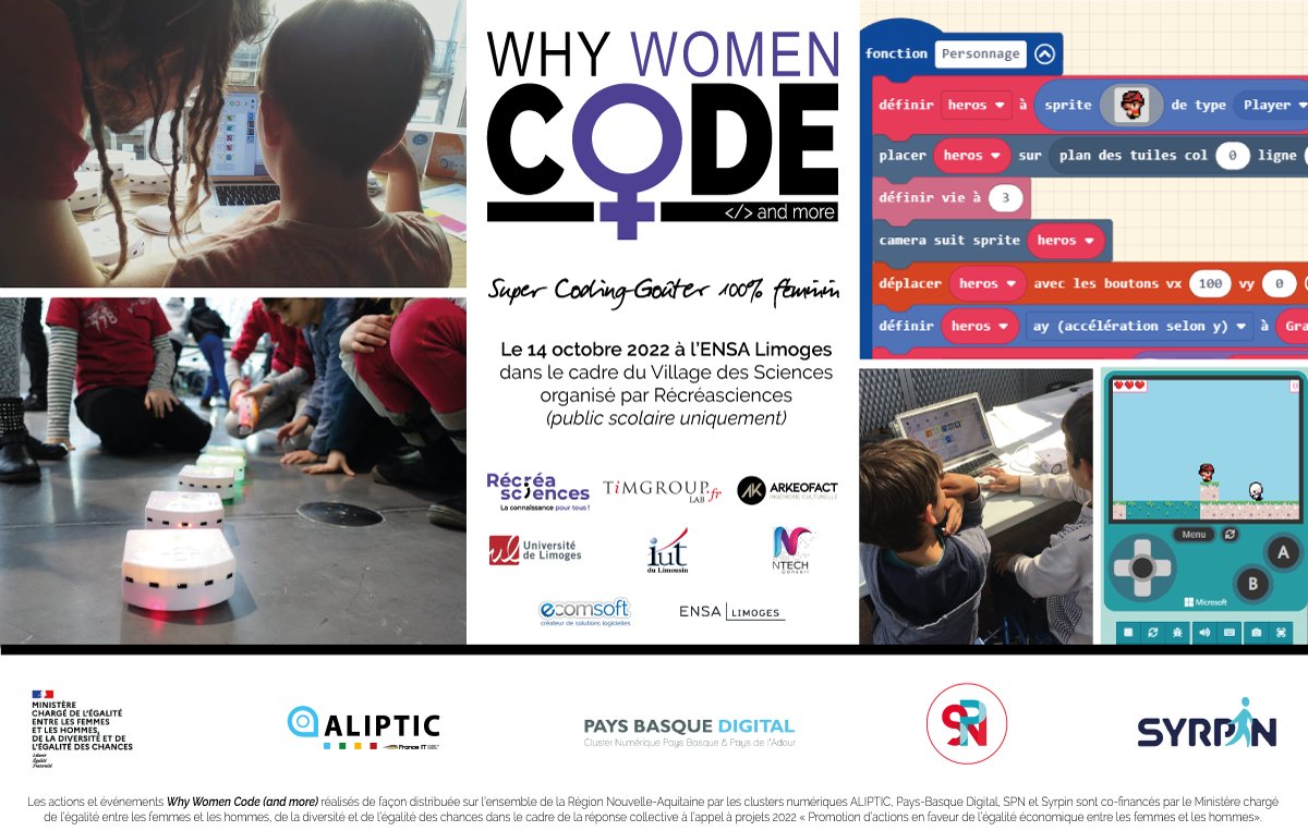 aliptic_'s tweet photo. #WhyWomenCode le SuperCodingGoûter 100% féminin 🤖👧🏻
🤜 des témoignages d'expertes du numérique pour inspirer les collégiennes de @clgMaupassant87 @clgronsard87
🤜 des ateliers d'initiation @ThymioII #Rétrocoding #Cryptographie animés par des pro 

🔗 https://t.co/YYChbWXvr3 https://t.co/O1gQ5qm72C