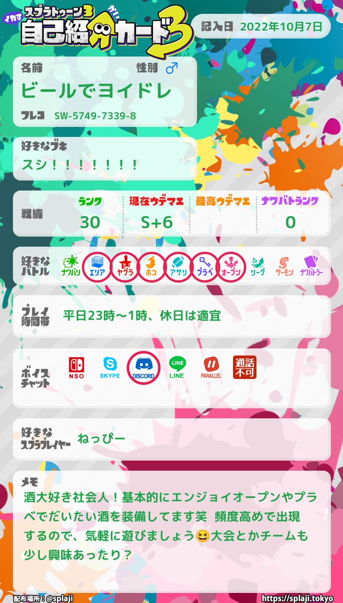 ビールでヨイドレ🍺@スプラ tweet media