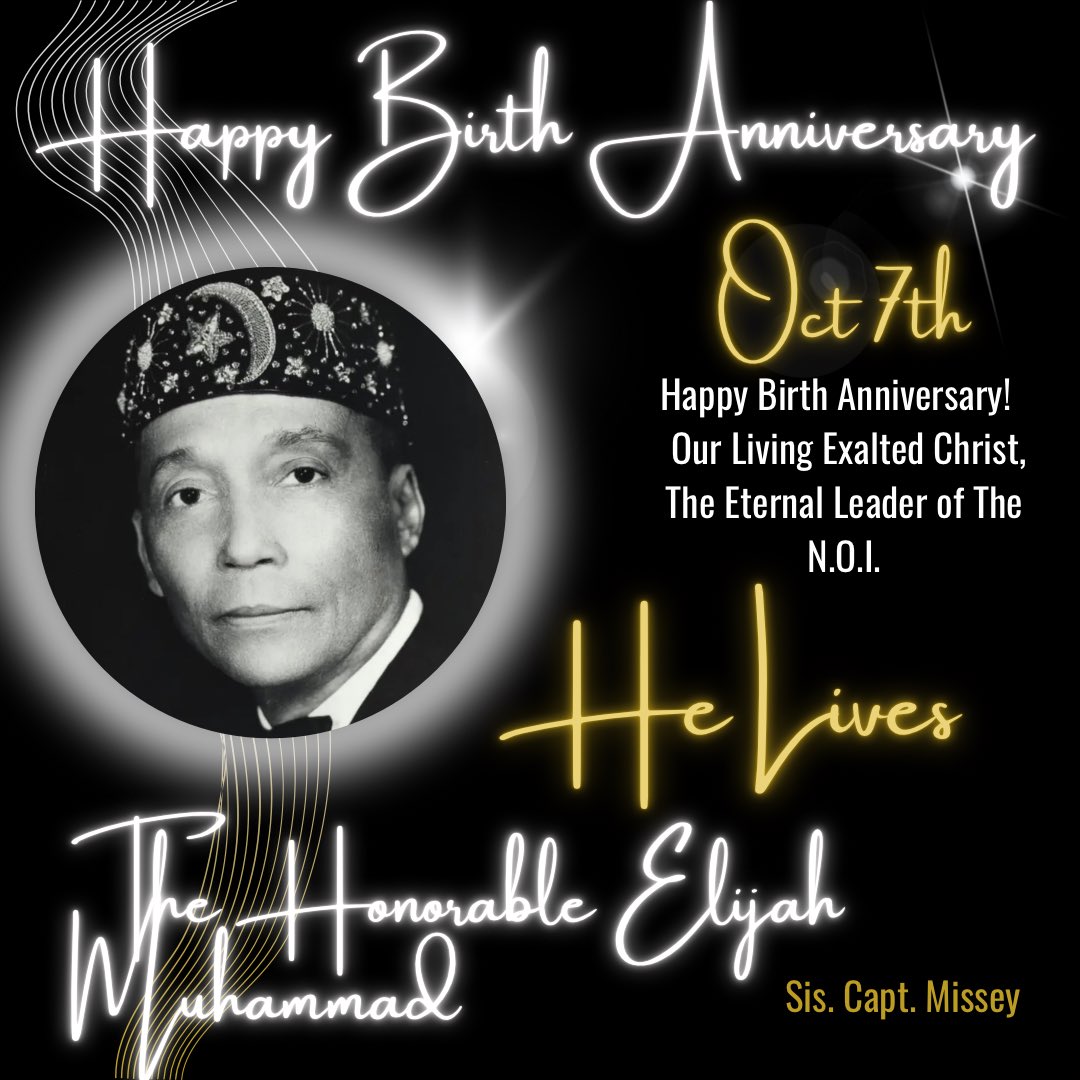 misseymuhammad's tweet image. ASA! We are eternally grateful and thankful to Allah for the GIFT of The Most Honorable Elijah Muhammad. The GIFT that keeps on living and giving!