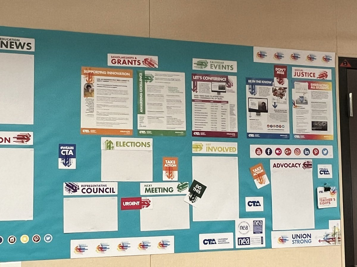AlyssaNBonilla's tweet photo. Teachers @DelRioVikings teamed up to build our #OTA #CTA #NEA #UnionStrong bulletin board It will help keep our staff informed! 🤩 @OTAPresident ✊ https://t.co/eVfqLanmC6