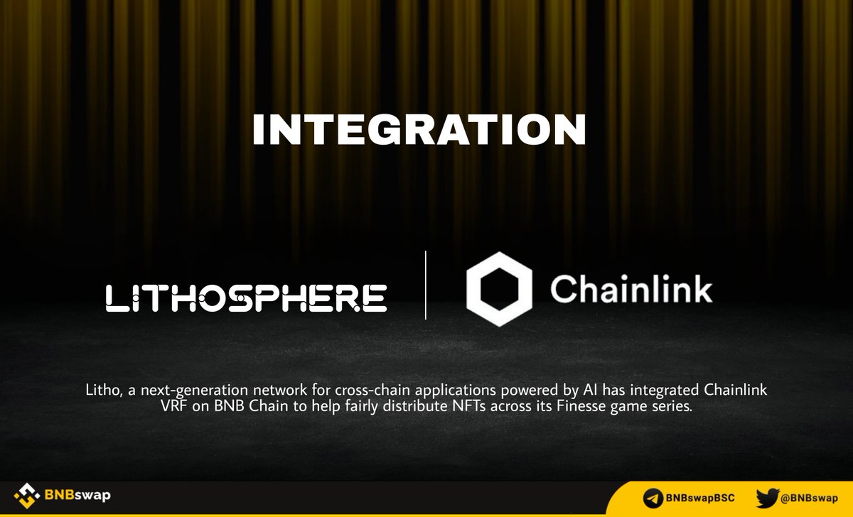 📢 @SuperLitho, a next-generation network for cross-chain applications powered by AI has integrated Chainlink VRF on #BNBChain to help fairly distribute #NFTs across its @Finesse_W3 game series. More details👇 medium.com/lithospheric/l… #BNB #BSC #NFT $LINK #NFT #Web3 #GaneFi #P2E