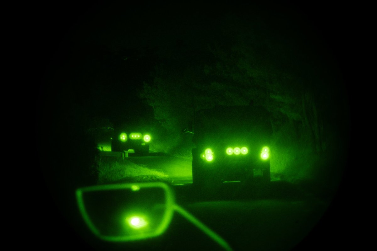 3rdMLG's tweet photo. U.S. Marines with Combat Logistics Battalion 4, Combat Logistics Regiment 3, sharpen their motor transportation skills with a night-driving course on Camp Schwab, Okinawa, Japan, Oct. 5, 2022. (U.S. Marine Corps photo by Lance Cpl. Sebastian Riveraaponte)
#USMC #MotorT #FightNow https://t.co/r4li45IIi5