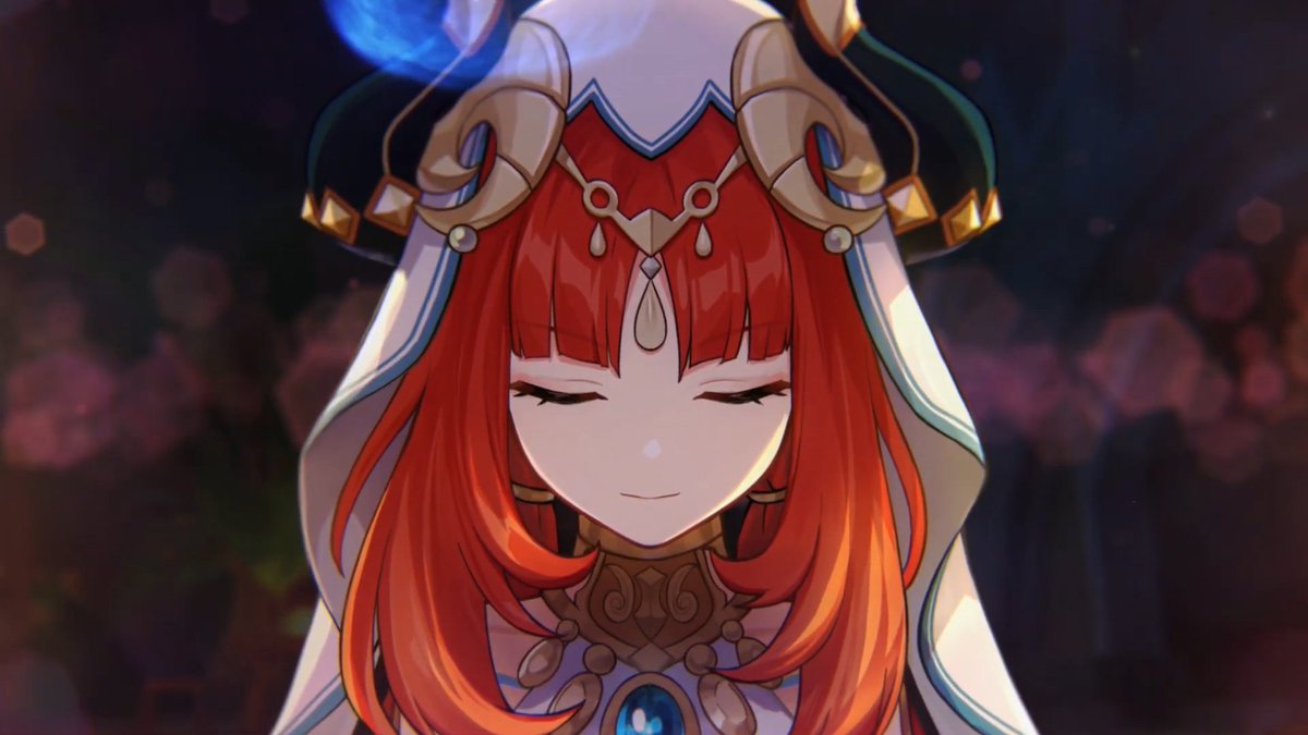 orangeotd's tweet image. the orange anime character of the day is nilou from genshin impact!