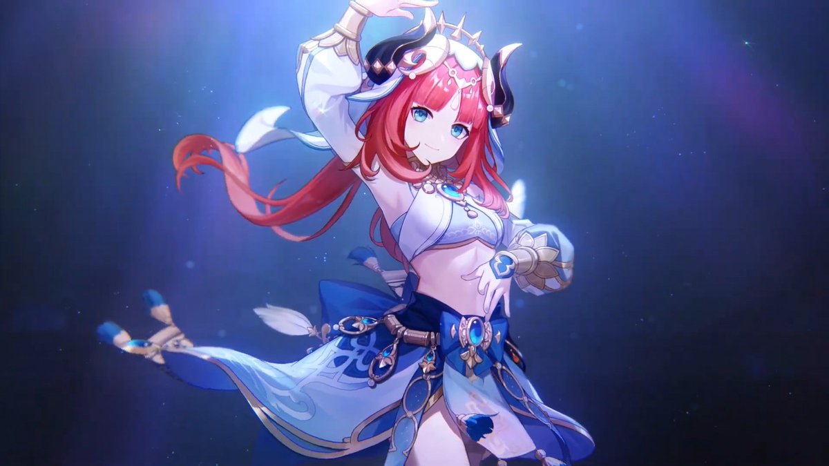 orangeotd's tweet image. the orange anime character of the day is nilou from genshin impact!