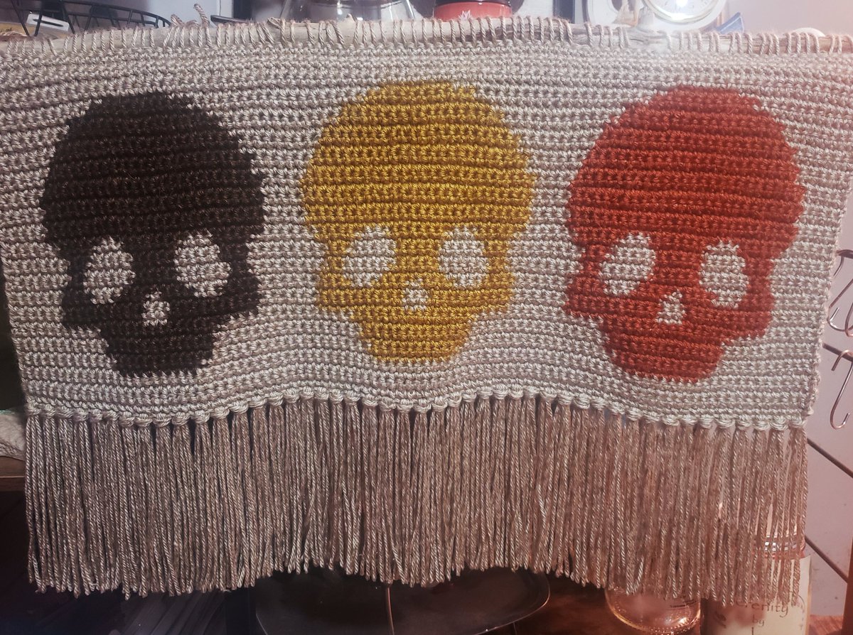 Latest crocheted piece 🧶💀🧶 #skulls #crochet #create