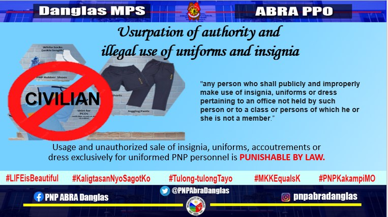 PNPAbraDanglas's tweet photo. "BANTAY BIHIS"
#pnptamangbihis
#BantayBihis
#PNPKakampiMo
#RespectOurUniform
#TeamPNP https://t.co/kat3gtpv7J