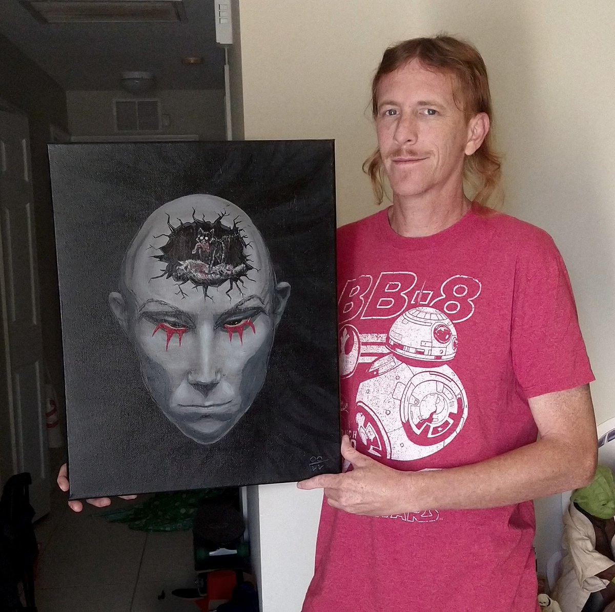BarrenSloppy's tweet photo. Feeding Evil (selfie)
Took a photo of my face 😈
.
The Dark Art 2022 gallery will be opening tonight💀 Stop by the SBDAC to see this painting in person 🎨
.
#BaronHoppe
#twowolves #2wolves #twowolfs #2wolfs #wolf #wolves #wolfs #feedingevil #feeding #photo #selfie #foodforthought https://t.co/PLp9vVkFOT