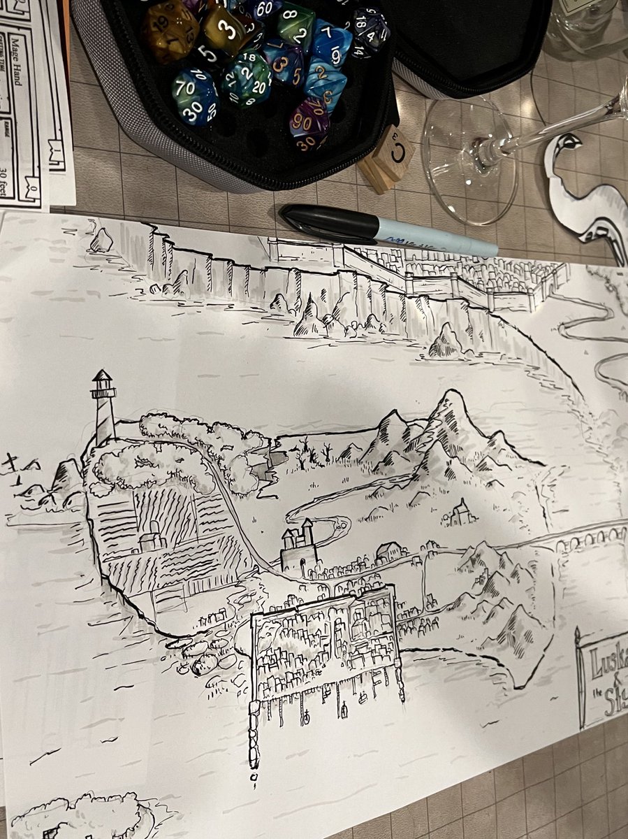 MCCardwell's tweet photo. Several months after playing #quietyear our #dm revealed this beautifully drawn setting that was unmistakably built by that mini-campaign, forcing us to reconsider everything we thought we knew about what we collectively created. Thanks @griffinmcelroy @TheZoneCast for the inspo. https://t.co/vfIIRt7WV0