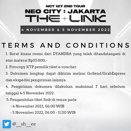 [HELP RT] 

OPEN JASTIP TUKAR TIKET NEOCITY THE LINK IN JAKARTA DAY 1 &amp; DAY 2

You can read the T&amp;C in the picture. If you have any questions please DM us 😉😊

Thankyou 감사합니다