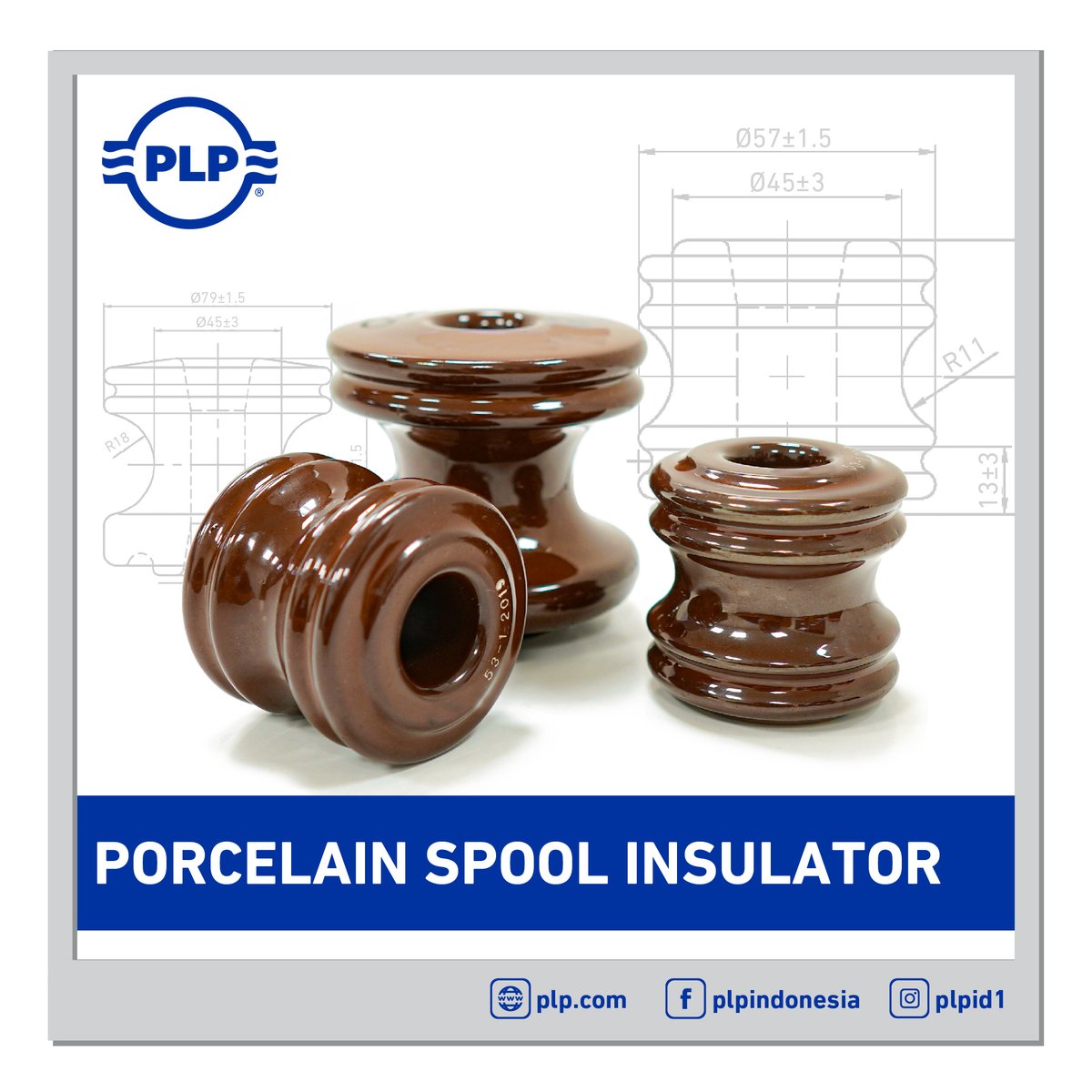 PLPID's tweet photo. PORCELAIN SPOOL INSULATOR berfungsi untuk mengisolasi dan menopang konduktor netral, primer dan sekunder (telanjang atau tertutup) pada tiang. PORCELAIN SPOOL INSULATOR dirancang dan diproduksi agar kompatibel dengan spool ties PLP &amp;telah diuji sesuai dengan standar ANSI.

#PLPID https://t.co/T2CV4rE5yi
