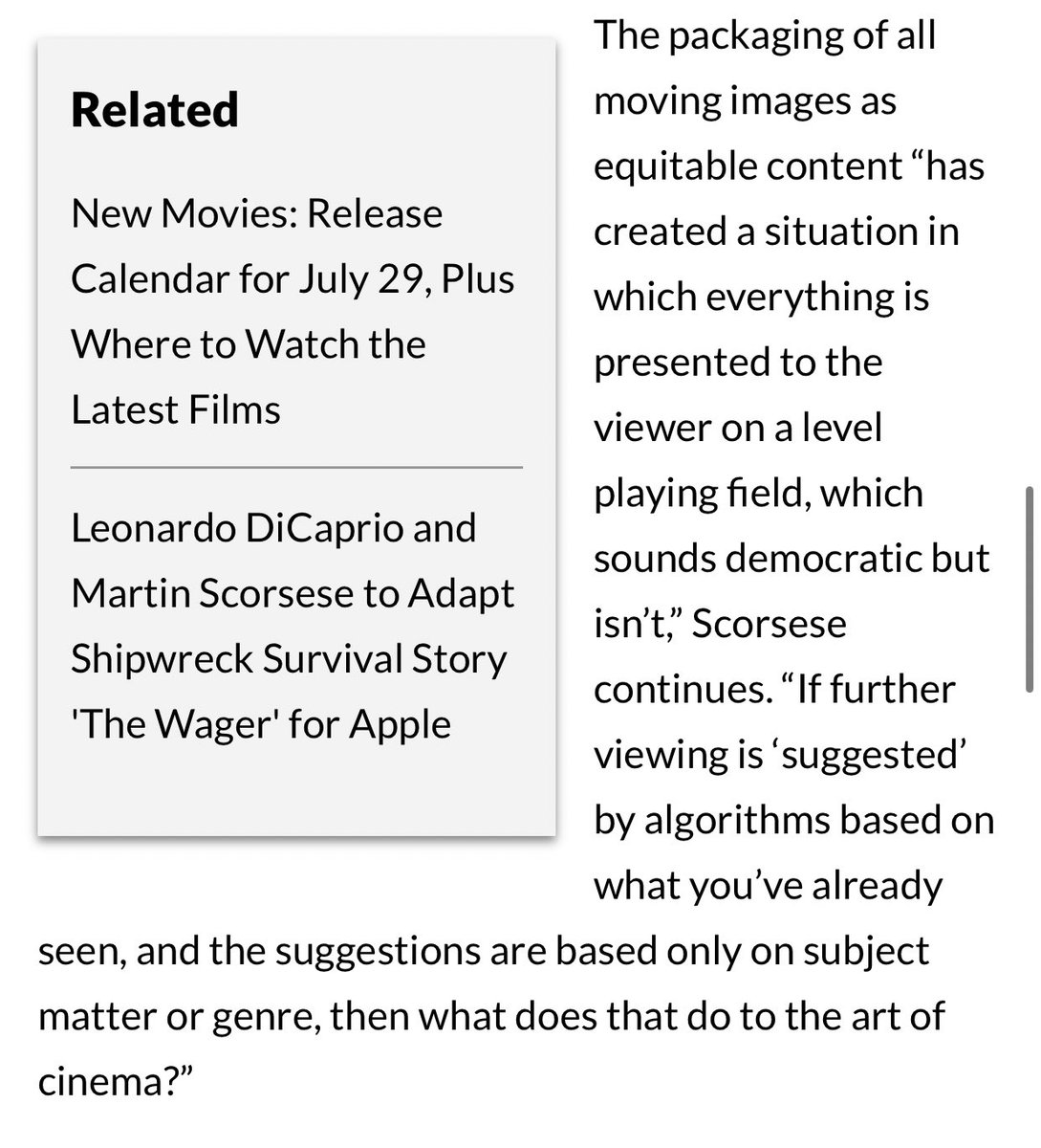 filmdaze's tweet photo. Martin Scorsese was right about the current state of streaming and "content" https://t.co/FMWYvFJIbD