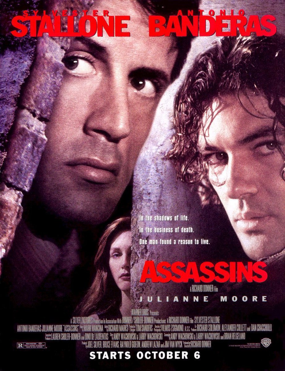 FilmNewsNos's tweet photo. 🎬MOVIE HISTORY: 27 years ago today, October 6, 1995, the movie ‘Assassins’ opened in theaters!
#SylvesterStallone #AntonioBanderas #JulianneMoore #AnatolyDavydov #MuseWatson #SteveKahan #KaiWulff #MarkCoates #KellyRowan #ReedDiamond #RichardDonner https://t.co/okI3eC1csy