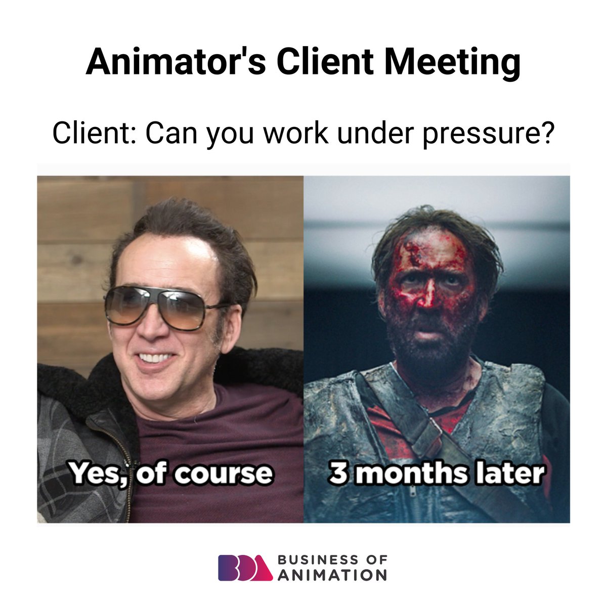 animationbiz's tweet image. The first impression lasts, until... 🤷‍♂️🤷‍♀️

Check our blog on "How to Overcome Animation Burnout". Link in bio.

#AnimationMeme #AnitomatorsMeme #AnimationHumor #AnimatorsHumor #HumorforAnimators #Animation #AnimationArt #BusinessOfAnimation #AnimatorSkills #AnimatorsSkills