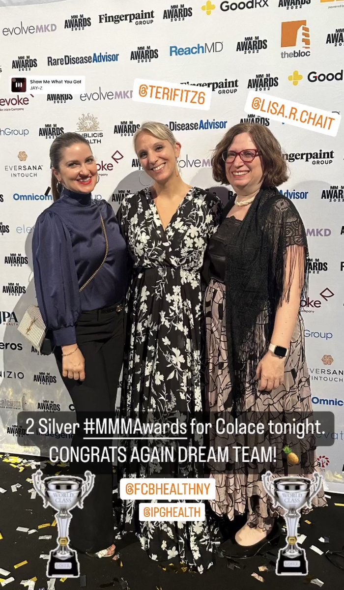 MelissaJLudwig's tweet photo. Congrats team Colace. 2 Silver awards for “Poop should never feel painful” at @MMMnews #MMMAwards tonight! 🍍 🍉 ���🏻 @IPGHealth @FCBHealthNY https://t.co/NztwV7q21D