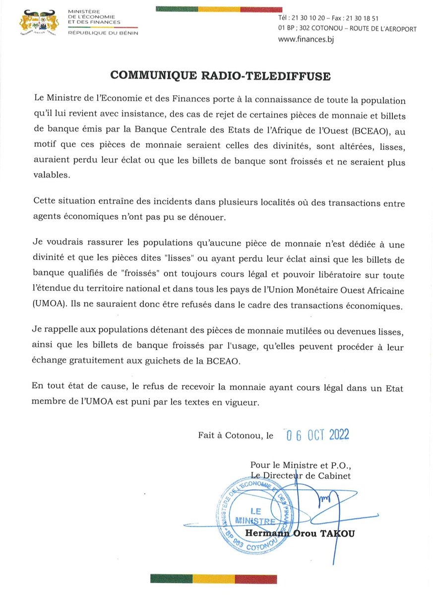 Gouvernement du Bénin 🇧🇯 tweet media