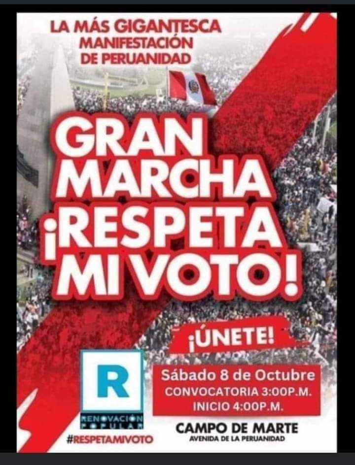 Nuevamente el pueblo Peruano a las calles. FUERA CASTILLO FUERA..Ahora si a Palacio de Gobierno.