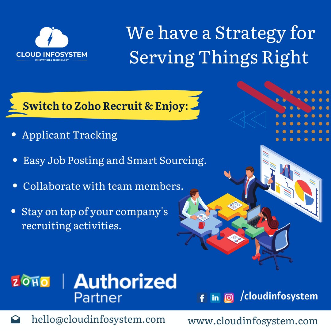 CloudInfoSyste1's tweet photo. Recruit better with Zoho Recruit. With our Applicant Tracking software, you'll have all the data you need to run an efficient & effective recruitment process.
For More Details
Visit: https://t.co/fa6bwXOxfY
Mail To: hello@cloudinfosystem.com
#CloudInfosystem #Zoho #ZohoRecruit https://t.co/Av0gG8SK6g