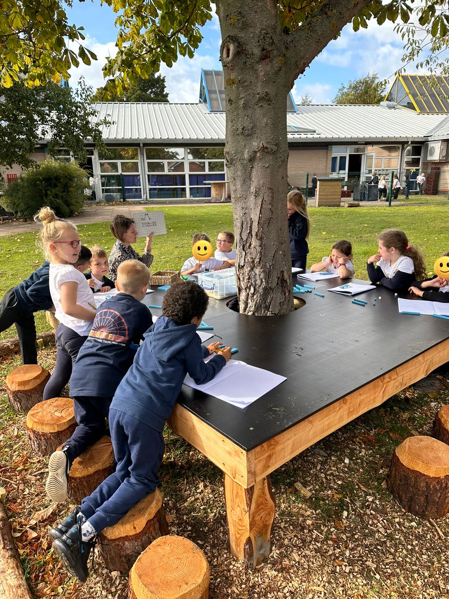 MFinfantschool's tweet photo. Year 2 children in Turtle class enjoyed using our new outdoor tables to complete their math work yesterday. The children enjoyed being out of the classroom as a year group to complete it #MFturtles #MFmaths https://t.co/h6I9i17VuH