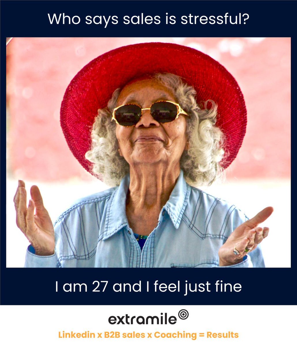 ExtraMile_ME's tweet photo. We know sales can be stressful. How old do sales make you feel? 

#B2B #Consultants https://t.co/mSn6KtZHu2