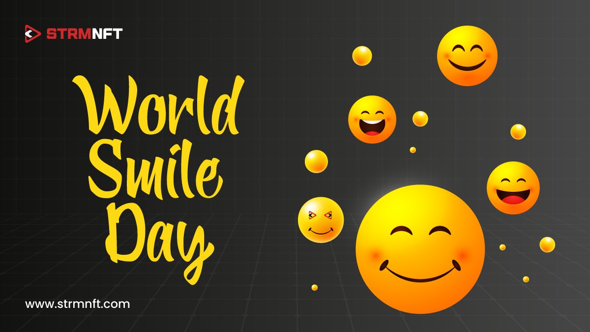 AngryMonkyNFT's tweet photo. The world needs more smiles every day and everywhere, so be the inspiration behind someone else's smile. Make this world brighter with your smile, and appreciate all that is good in life.
Celebrate this #WorldSmileDay with #STRMNFT
#STRMNFTMarketplace #STRMNFTArmy https://t.co/IlCejAQ5FX