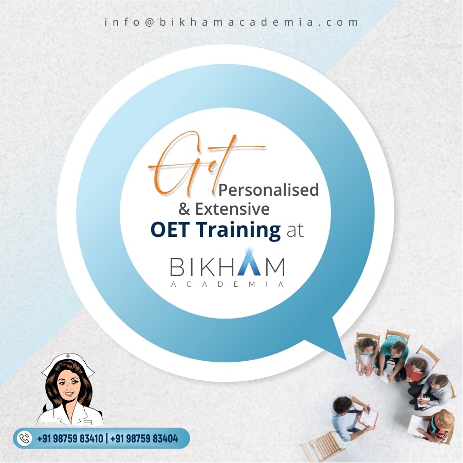BikhamAcademia's tweet photo. Get personalised &amp; extensive #OET training 
@BikhamAcademia. Acquire your desired #grades for migrating #abroad as a #healthcareprofessionals.

To know more call us at +91-9875983410, +91-9875983404

#oetnursingspeakingtips #oetspeaking #oetlistening https://t.co/Sk5oDXaIyb