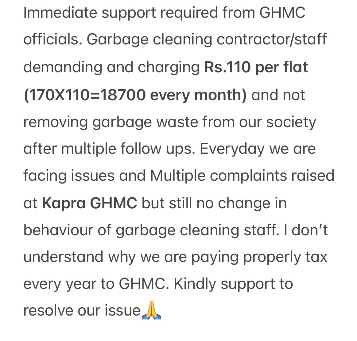 KondaMurthy's tweet photo. @Director_EVDM @GadwalvijayaTRS @GHMCOnline @ZC_Secunderabad @KTRTRS  RESPECTED SIRS/Madam KINDLY SUPPORT TO RESOLVE OUR ISSUE WE ARE FACING FREQUENT ISSUES WITH GARBAGE CLEANING CONTRACTOR/STAFF @KapraGHMC circle https://t.co/Y9Q1UPhFkU