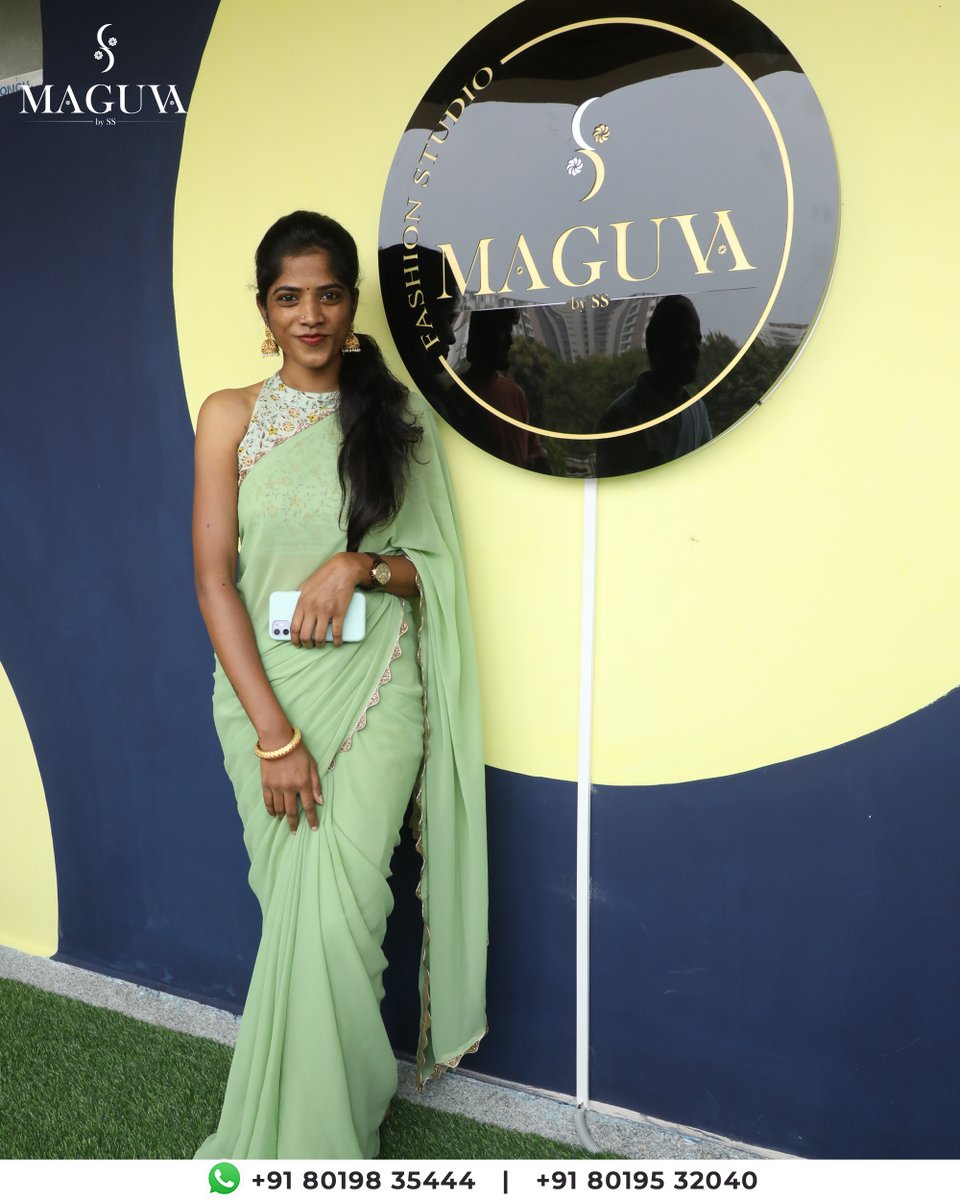 Maguvaby_SS's tweet photo. Beautiful pista green pure georgette saree and machine embroidery work blouse with halter neck. Available in the store. Reach us on 8019835444, 8019532040 to place your orders.
#maguvabyss #georgettesaree #georgette #pistagreen #halterneck #workblouse #fashion #fashiondesigner https://t.co/hHs4n5NsmF