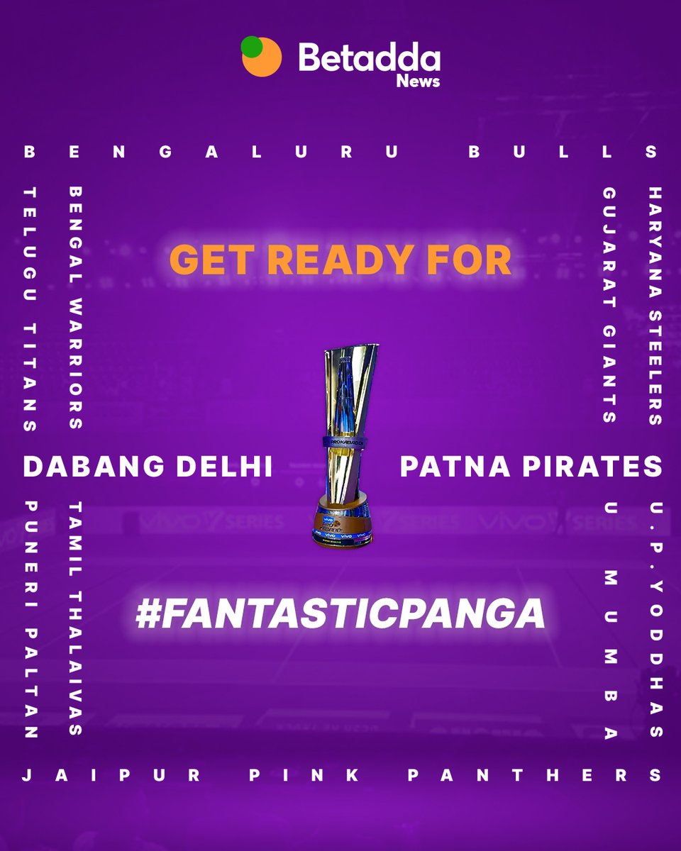 betaddanews's tweet photo. 𝑲𝒂𝒃𝒂𝒅𝒅𝒊! 𝑲𝒂𝒃𝒂𝒅𝒅𝒊! 𝑲𝒂𝒃𝒂𝒅𝒅𝒊!

India's favourite sport is back; are you ready for its favourite chant?

#fantasticpanga #lepanga #vivoprokabaddi #pklseason9 #kabaddi #sports #patnapirates #dabangdelhi https://t.co/xqrsNYQ12N