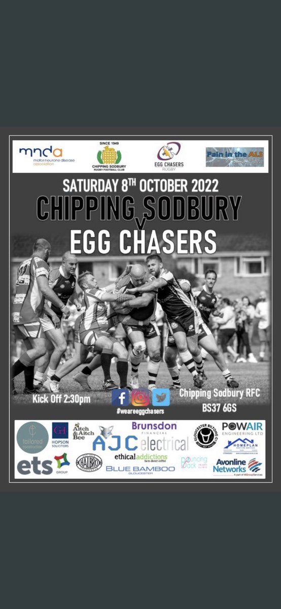 NeilForrester4's tweet photo. @slickbristol any chance of a shout out for Chipping Sodbury RFC Vets tonight who are playing @EggChasersXV tomorrow at The Ridings at 2:30. There’s a raffle after the game with some amazing prizes hoping to raise lots of money for charity bar will be open.
Many thanks.. https://t.co/JikpwS3mKR
