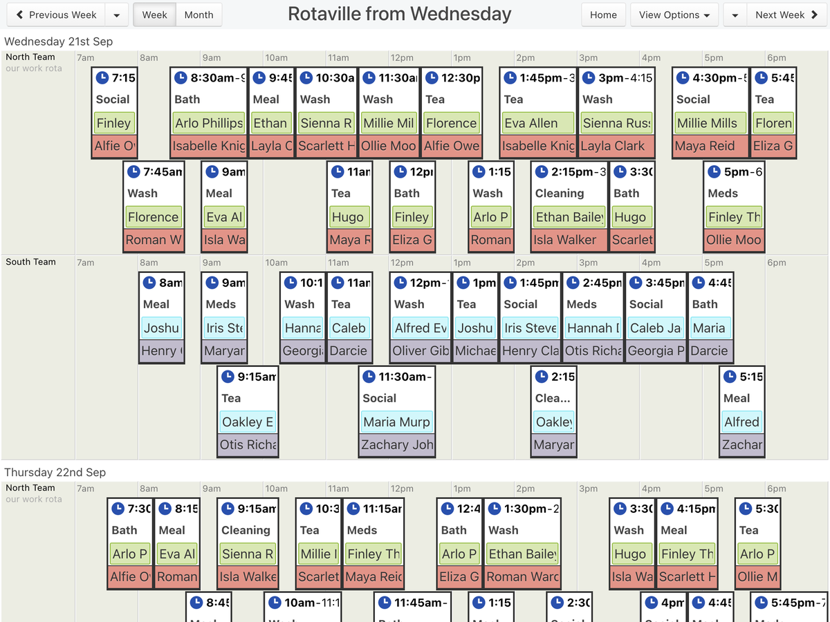 rotaville's tweet photo. A view of 4 different work rotas. What does your rota look like? #Rotaville https://t.co/u7YgqhD8ZI