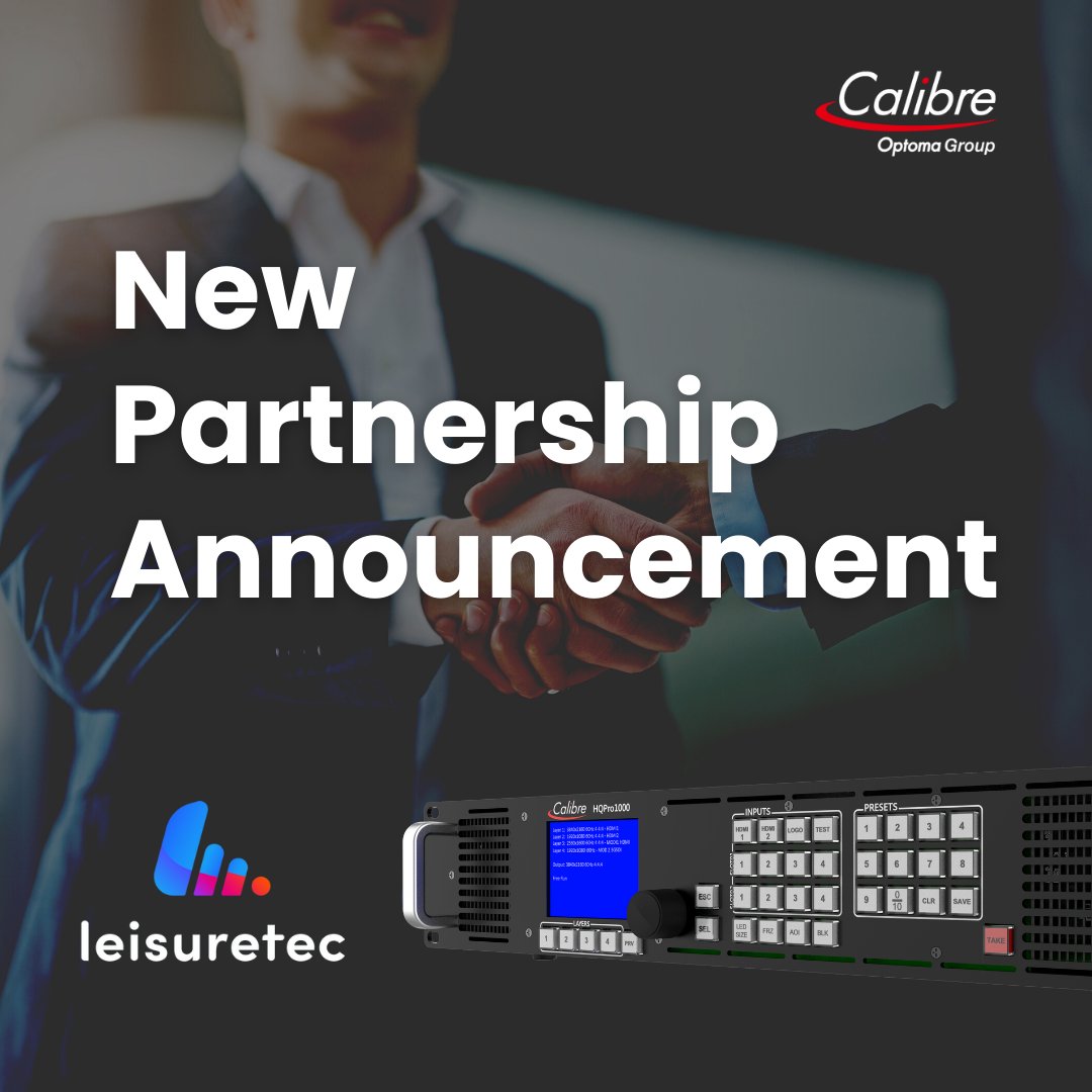 We are thrilled to announce our new partnership with Leisuretec. They will be distributing Calibre 4K HQPro1000 scaler switcher and provide comprehensive solutions backed by their strong technical support.

Learn more about Calibre Partners>>
calibreuk.com/en-emea/emea

#AVtweeps