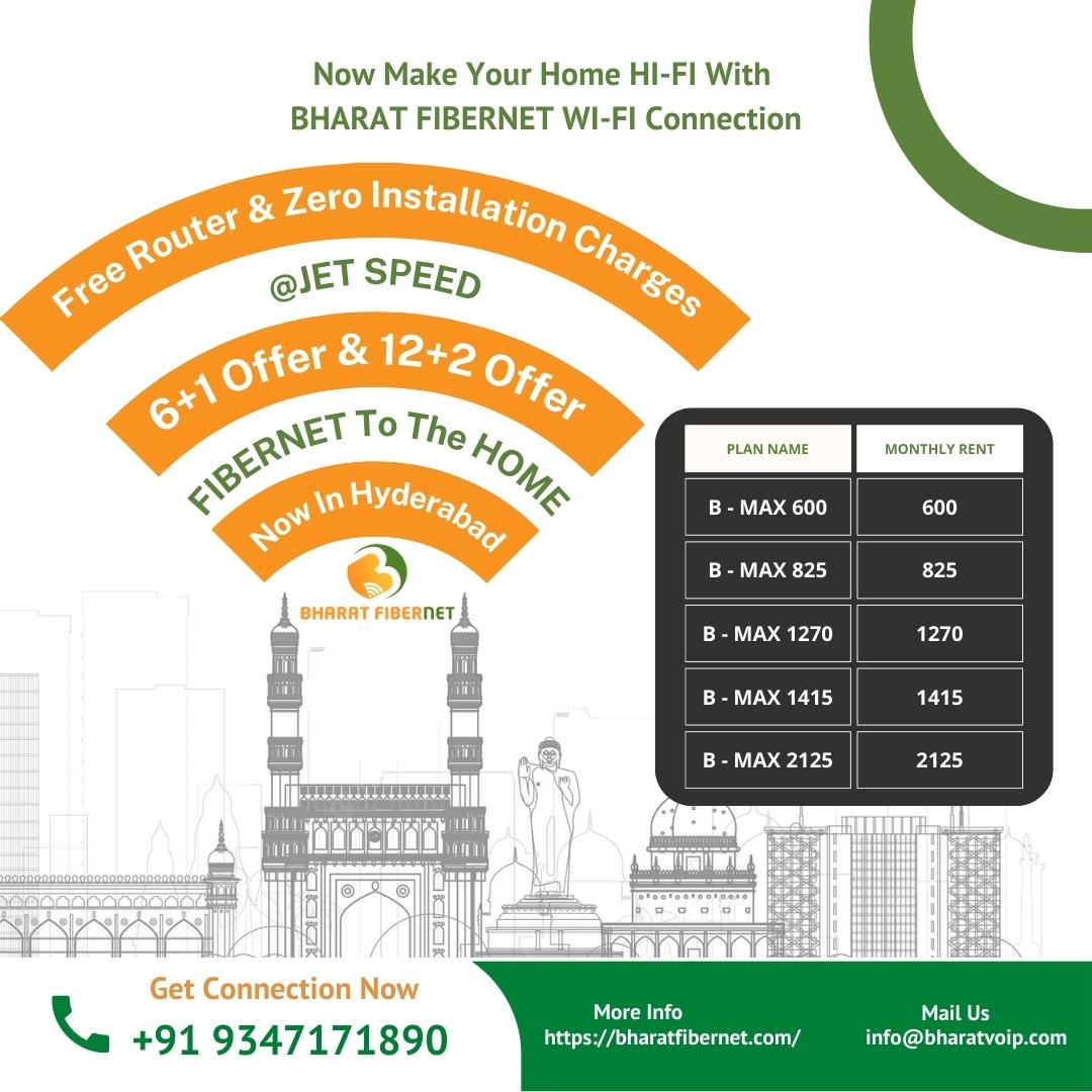 BharatFibernet's tweet photo. Now #Experience The #BestFibernet &amp; The #FastestFiberNet Services #Hyderabad
#BharatFiberNet #BestHomeInternetServices
✅#FreeRouter
✅#ZeroInstallationCharges
✅#NoBuffering
✅#SuperFast
✅#BudgetFriendly 
✅Work Safely From Home
✅Equal Download &amp; Upload Speed
✅Secure &amp; Safe https://t.co/prYXXIPwyL