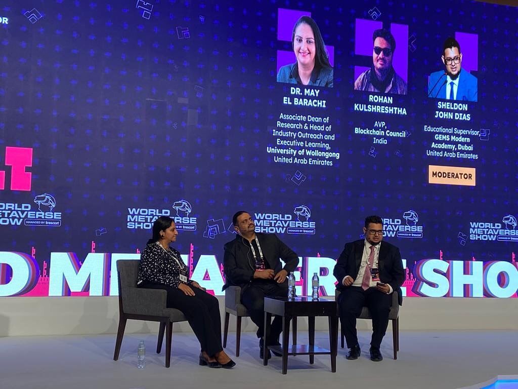 VoiceofCrypto2's tweet photo. Day 2 of #Dubai #worldmetaverseshow Kick-offs with buzzing stars of the industry. 

@Yomi_vins
@metagalaxyland
@SheldonjohnDias
@SansarOfficial
 
#VOC #VoiceofCrypto #DubaiMetaverse #worldmetaverseshow #Dubai #events #expo #Crypto #cryptoupdate #metaverse #NFT https://t.co/yEOkXhHXE6