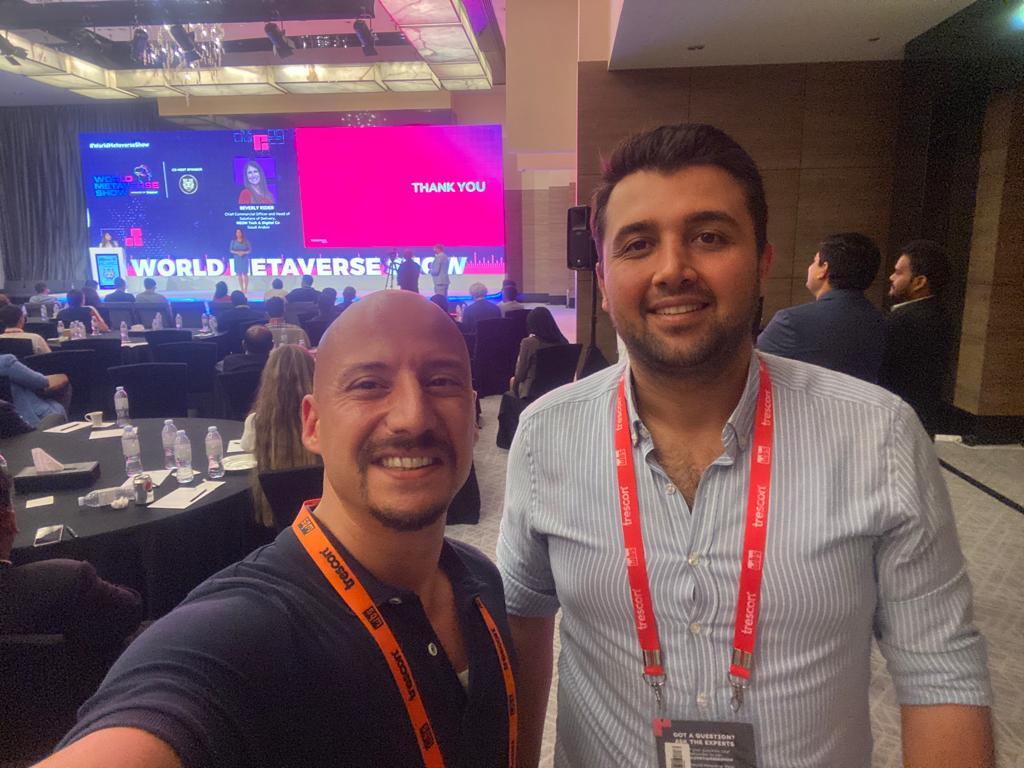 VoiceofCrypto2's tweet photo. Day 2 of #Dubai #worldmetaverseshow Kick-offs with buzzing stars of the industry. 

@Yomi_vins
@metagalaxyland
@SheldonjohnDias
@SansarOfficial
 
#VOC #VoiceofCrypto #DubaiMetaverse #worldmetaverseshow #Dubai #events #expo #Crypto #cryptoupdate #metaverse #NFT https://t.co/yEOkXhHXE6