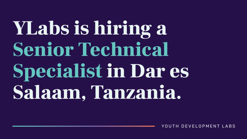 YLabs is #hiring two roles (Associate Project Director + Senior Technical Specialist) in #DarEsSalaam, Tanzania! We're looking for organized, collaborative individuals who are excited about improving the health & livelihoods of young people. Learn more: buff.ly/3SHqy8k