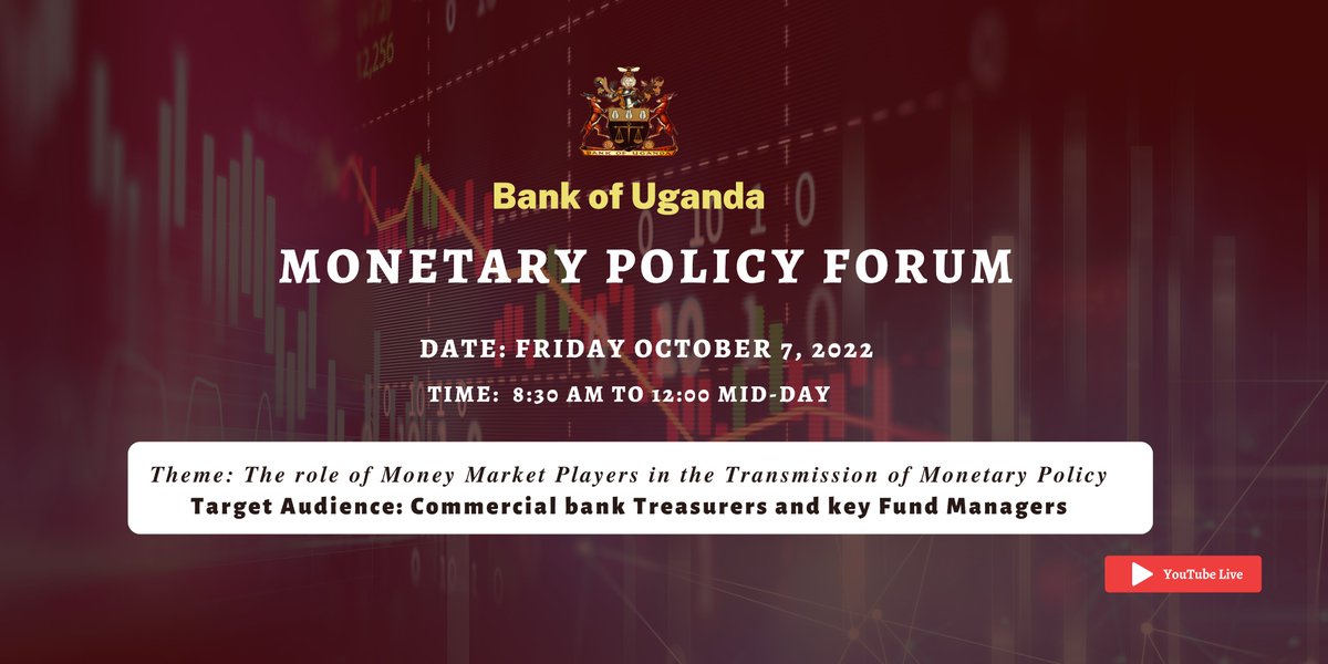 BOU_Official's tweet photo. The 2nd Monetary Policy Forum is happening this morning. Follow live on our YouTube Channel 

#BoUMPF https://t.co/eJGyfXHh8y https://t.co/V441S54vhk