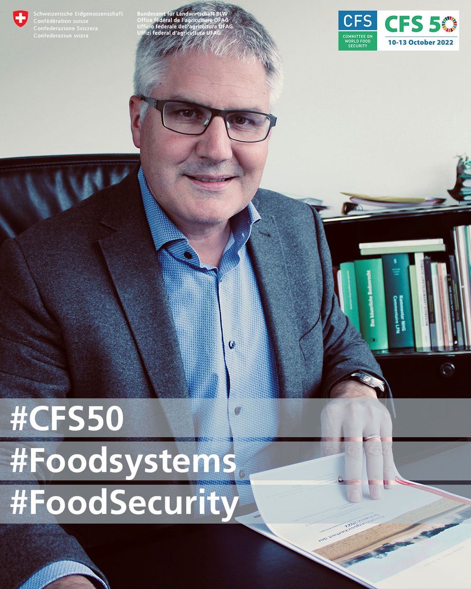 CHblw's tweet photo. For the 50th time, the Committee on World Food Security #CFS50 meets to discuss #foodsecurity, #nutrition and sustainable #agriculture. @CHblw -Director @Christian9Hofer travels to Rome with a clear message. #Foodsecurity @SwissDevCoop @FAO @SwissAmbUN_MIRO https://t.co/AHO6cbZgVf