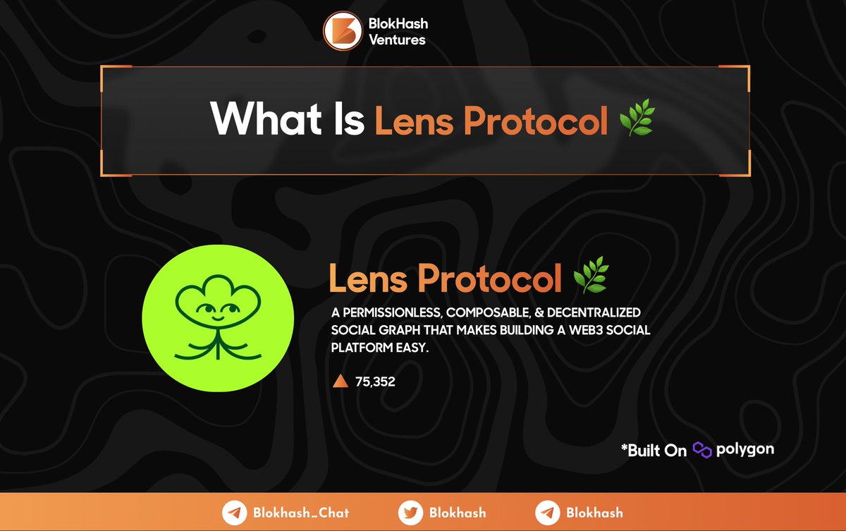 🌿 What Is Lens Protocol ?

<a href="/LensProtocol/">Lens</a> is a composable and decentralized social graph. It lets creators take ownership of their content.

🌿 With Lens you can :

Own your content. 
Own your social graph. 
Own your data.

1/