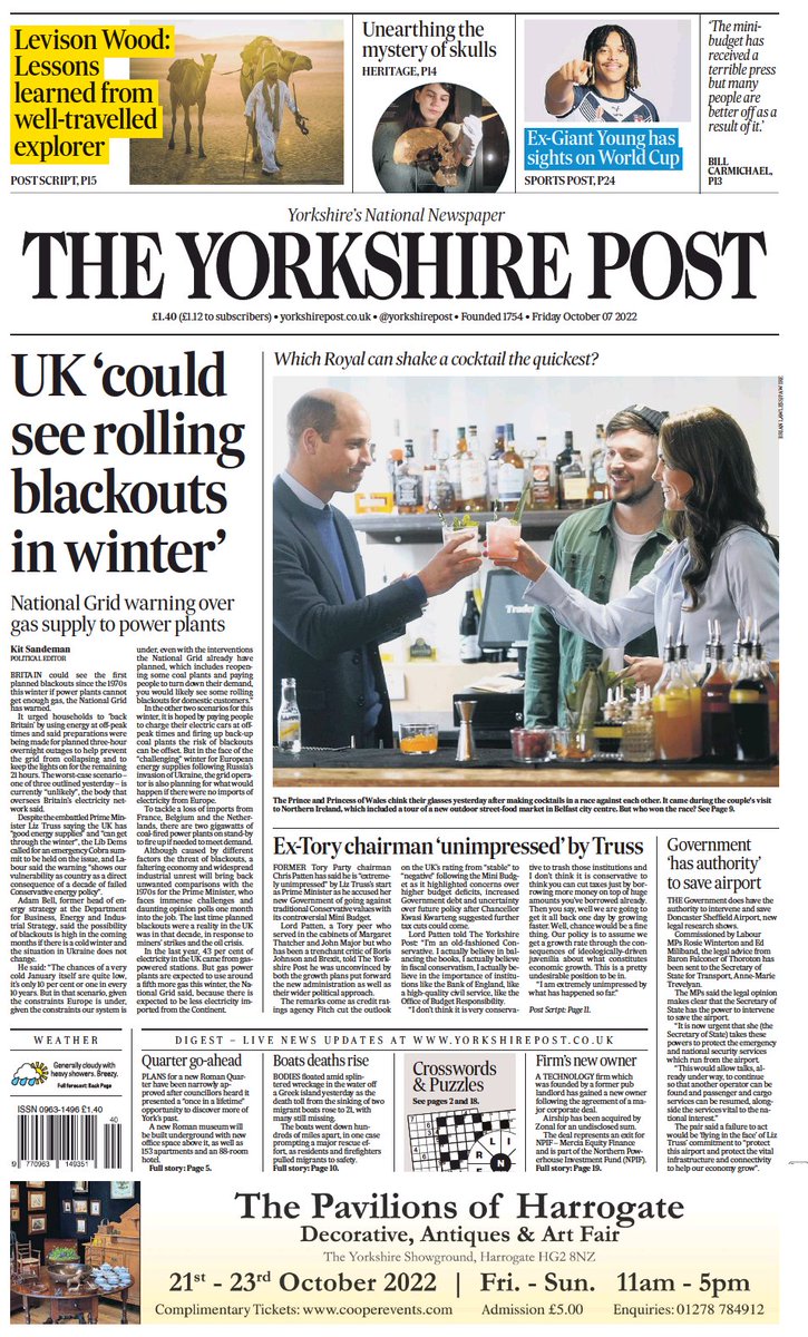 ukpapers's tweet photo. 🇬🇧 UK 'Could See Rolling Blackouts In Winter'

▫National Grid warning over gas supply to power plants
▫@SandemanKit 🇬🇧

@yorkshirepost #frontpagestoday #UK 🗞 https://t.co/DmRjCDikpr