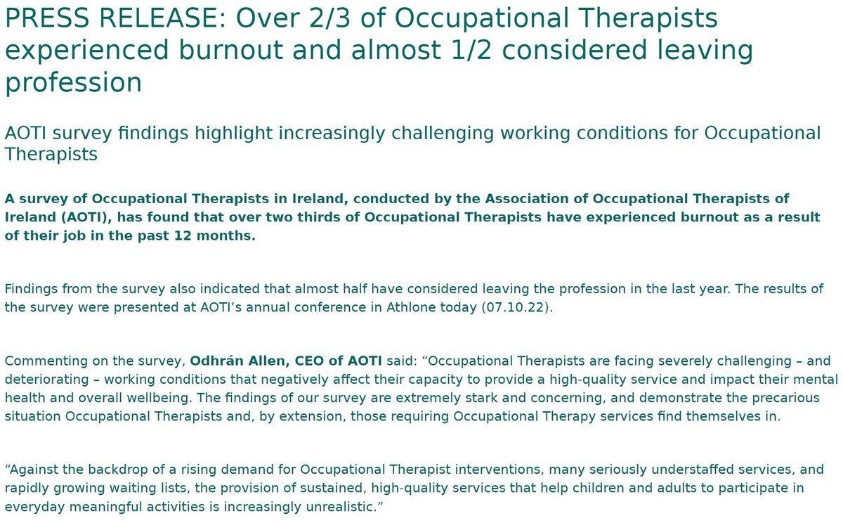 Association of Occupational Therapists of Ireland tweet media