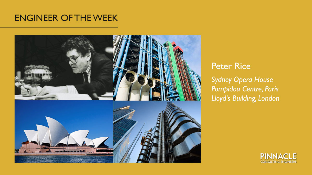 Pinnacle_Advice's tweet image. Peter Rice was the Structural Engineer on the Sydney Opera House, Pompidou Centre and the Lloyd&apos;s Building - three of the most outstanding architectural designs of the 20th century. #CivilEngineering #StructuralEngineering #EngineerOfTheWeek #Engineering #Inspiration