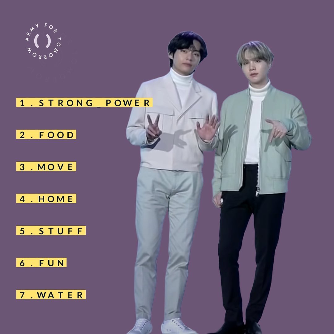ARMYforTomorrow's tweet photo. No. ✌🏽 is #EatGreen connected with our WWH, Mr. Eat Jin 😅 

So far we have 

no. 👆🏽#StrongPower (advocacy)
no. ✌🏽#EatGreen (food)
no. 🤟🏽#GoGo (move)
no. ✌🏽✌🏽#MiCasa (home) https://t.co/vj5xEsArm7