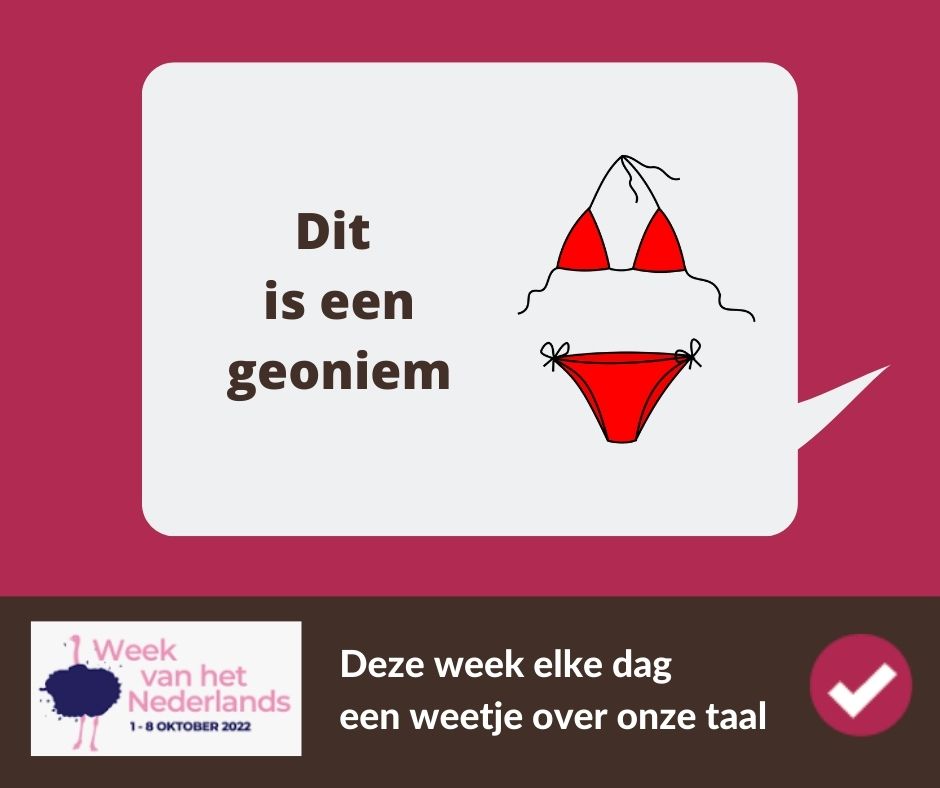 DeSchrijfstudio's tweet photo. Een geoniem is een woord dat is afgeleid van een aardrijkskundige naam. Bikini is vernoemd naar het eiland Bikini. En de hamburger naar Hamburg, de havenstad waar zeelieden deze ronde schijven vlees voor het eerst mee naartoe namen. Weet jij waar het woord kanarie vandaan komt? https://t.co/iItQFfkwX4