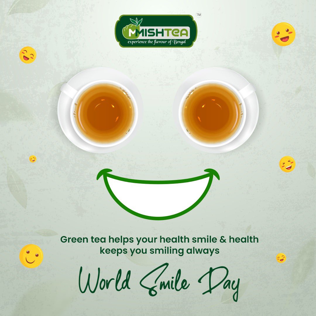 mmishtea's tweet photo. A warm smile doesn’t need any language because it is the language of kindness. Happy World Smile Day!

#mmishtea #tea #greentea #healthy #healthiswealth #fit #smile #worldsmileday #smiles #smileday #smileeveryday #smilealways #smileandbehappy #happy #smileoftheday https://t.co/5u43gdyHRx